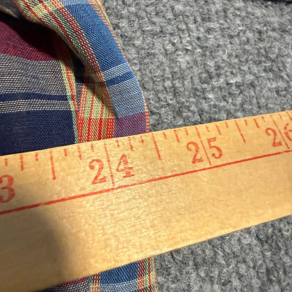 Vintage Levis Plaid Button Down Shirt XL White Tab Long Sleeve Blue Red Yellow